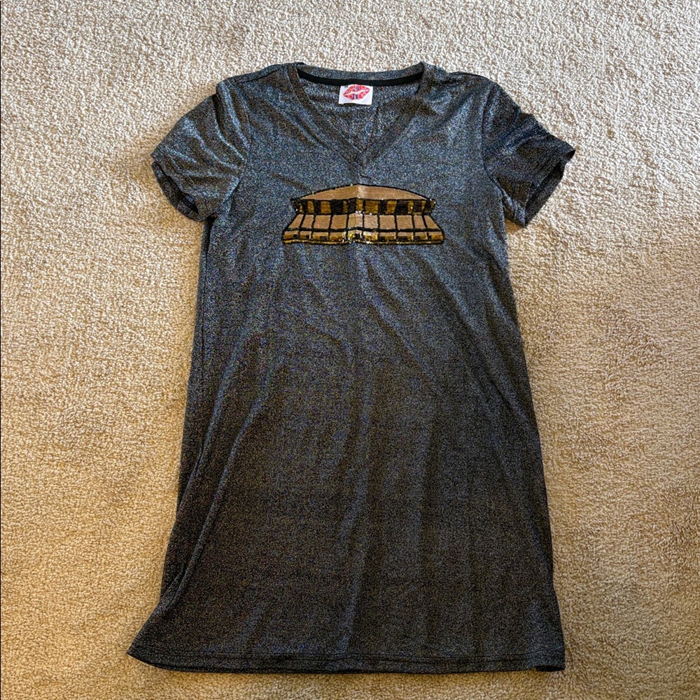 Saints Black Sparkle Dome Graphic T-Shirt Dress